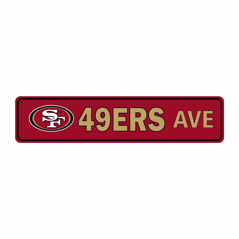 San Francisco 49ers Ave tin Sign St sign 4 by 18